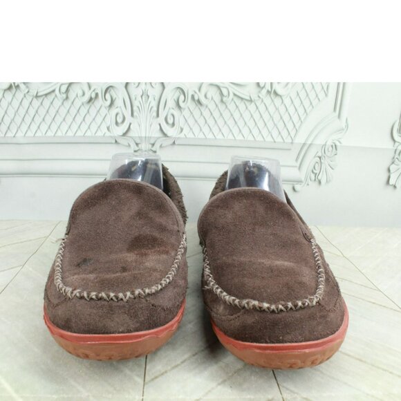 LL Bean Mountain Dark Brown Suede Water Resistant Non Slip Slippers Size 11 M - Picture 3 of 9